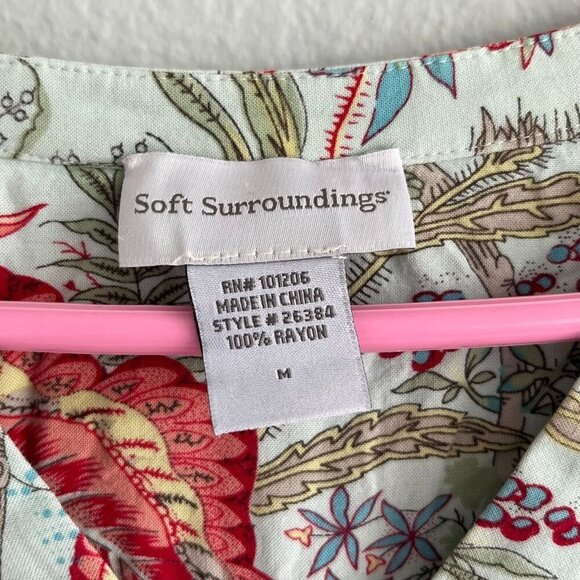 Soft Surroundings Paisley Botanical Popover Tunic Blouse Size Medium‎ - Picture 5 of 11